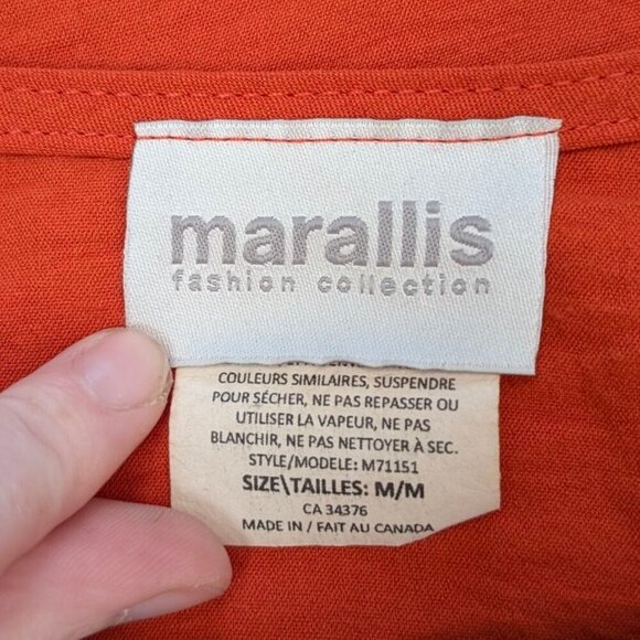 🍁V. Marallis Orange Sleeveless Side Tie Top - Picture 7 of 8